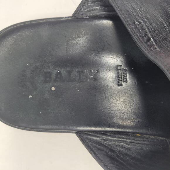 Bally Sandals Men US13 Black Leather Slides Buckle Slip On Comfort Italy Resort main image 8